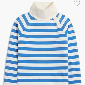 J. Crew Factory Striped wide button-collar pullover sweatshirt • size medium